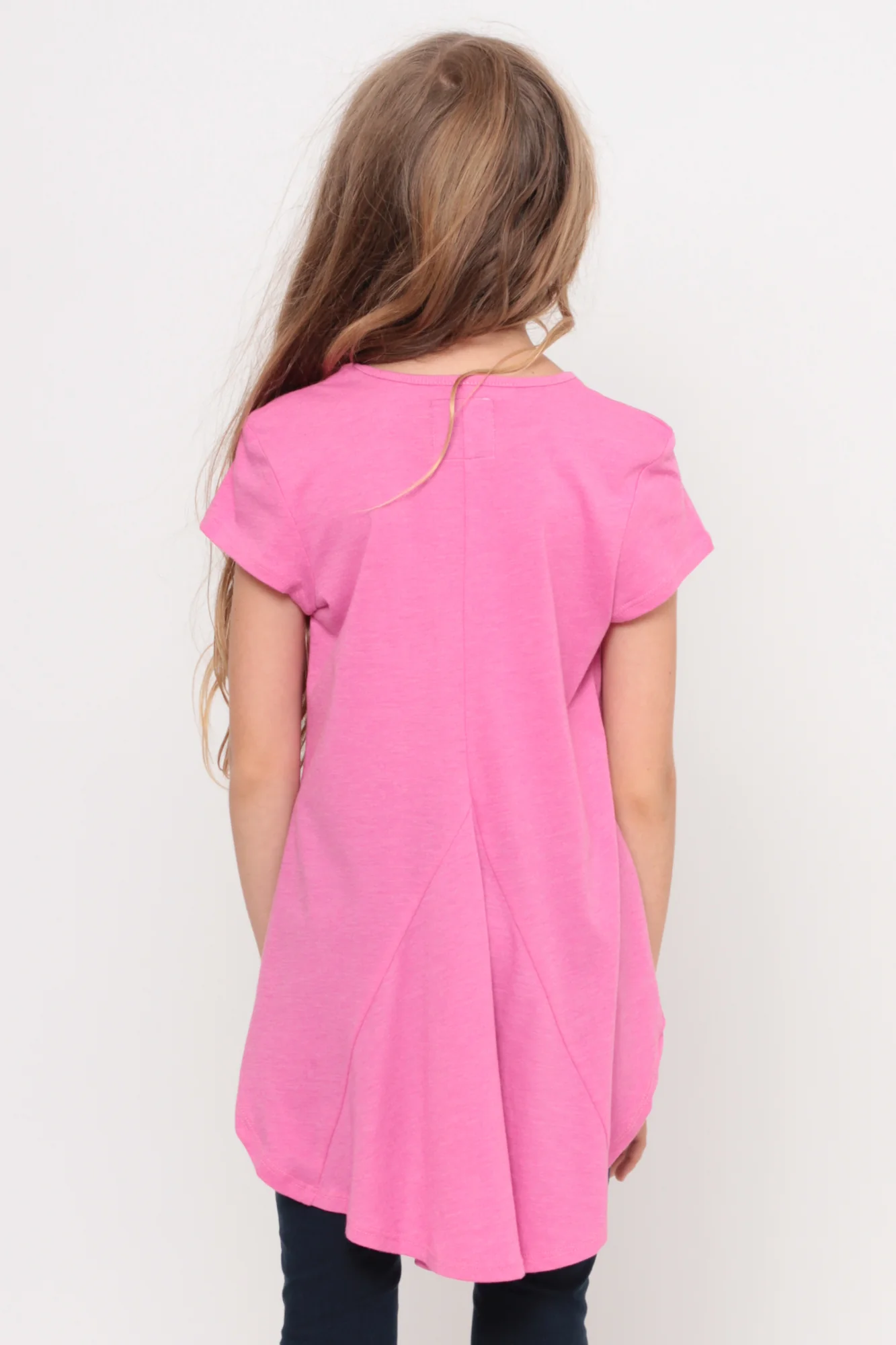 Love My Selfie | Hi-Low Ruffle Back Top - Pink - Image 3