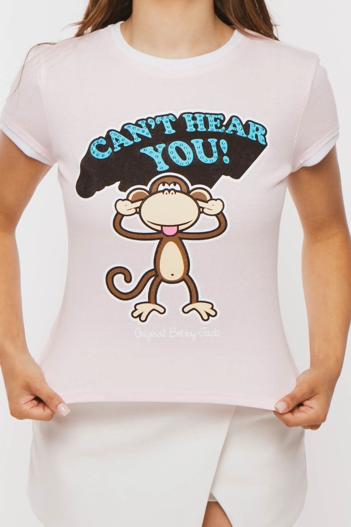 Can't Hear You  - Bobby Jack Rhinestone Ringer Top -Pink - Image 4