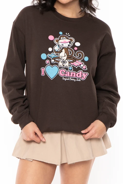 I Love Candy - Bobby Jack Crew Sweatshirt - Brown - Image 5