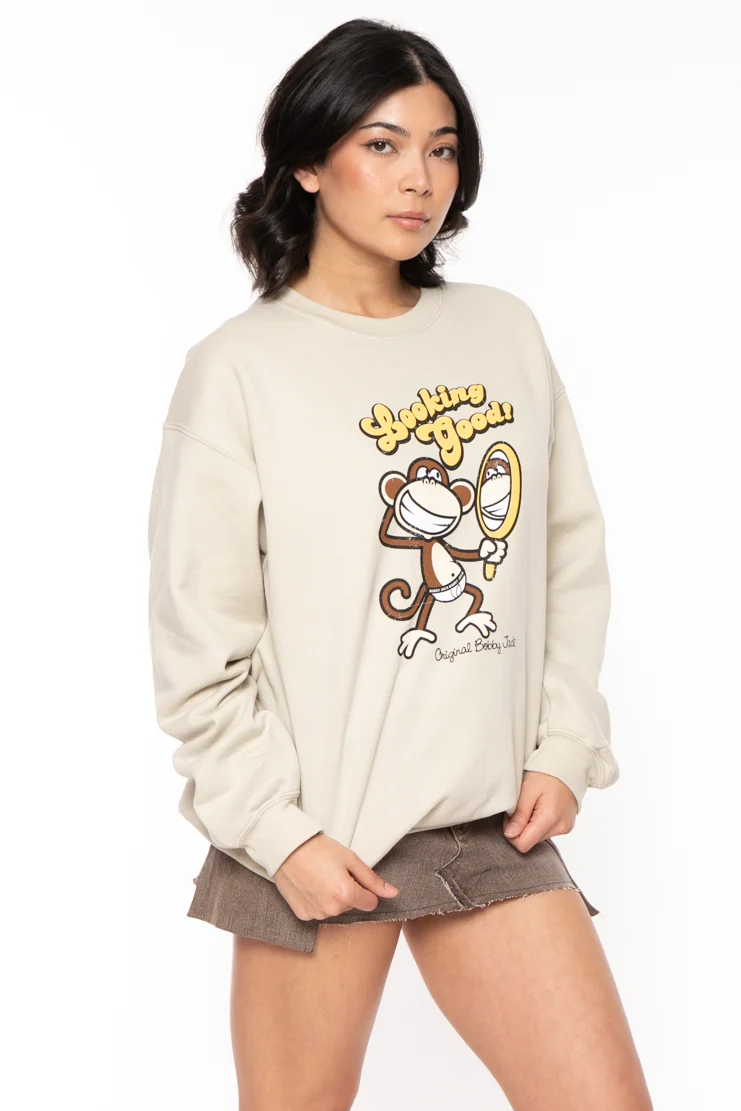 Looking Good - Bobby Jack Crew Sweatshirt - Sand - Image 4