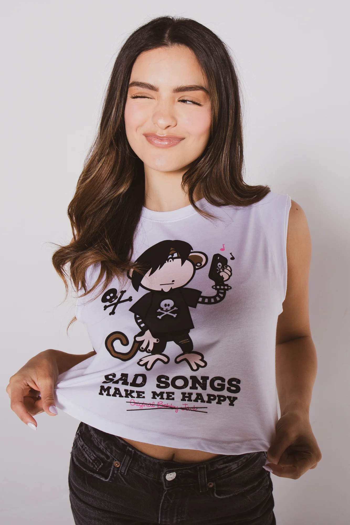 Sad Songs - Bobby Jack Muscle Tee - White - Image 3
